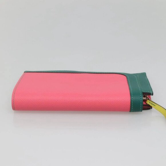 HERMES Camille Long Wallet Leather Pink Silver Auth 142388M - Picture 7 of 16